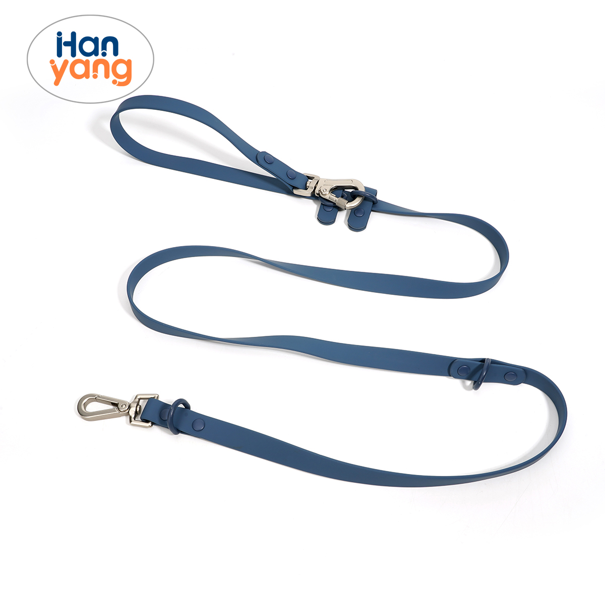 Adjustable Fingers-Free Double Canine Leash by HanYang - Waterproof PVC Multi-Useful Pet Leash with Sturdy Steel Buckle