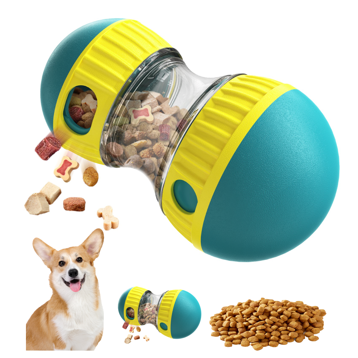 Interactive Adjustable Sluggish Feeder Rolling Deal with Dispenser – Good Canine Toy for Clever Play and Sluggish Consuming