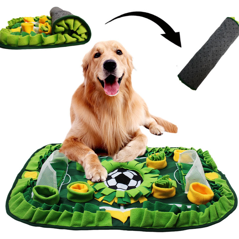 New Sizzling Canine Soccer Subject Snuffle Mat for Pets – Vitality-Expending Sniffing Mat for Hiding Meals Treats and Puzzle Play for Cats and Canine