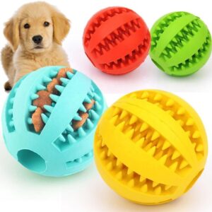 Smooth Silicone Interactive Canine Deal with Dispenser Ball – Chewing Enrichment Toy for Pet Teething and Play